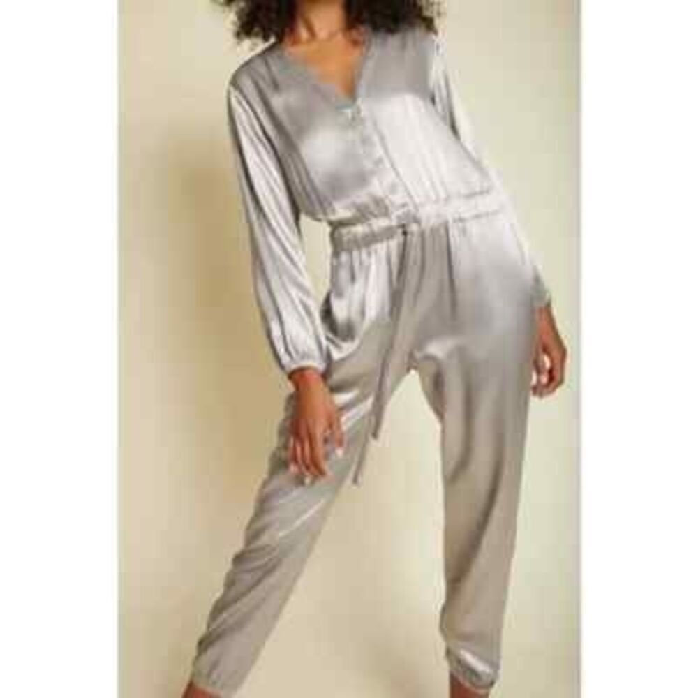 Nation LTD Salma Jumpsuit Silver Gray Women's Size Medium